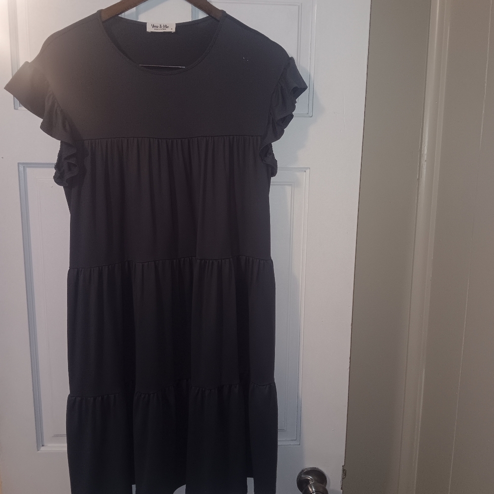 Dark Gray Ruffle Dress
